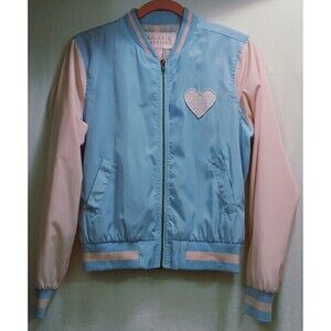 Melanie Martinez Bomber Jacket Cry Baby Women's Medium Blue Pink Full Zip Note